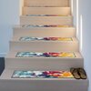 World Rug Gallery Modern Abstract Non-Slip Stair Treads8.6 x 26 Multi, 4PK 1522MULTI4PK